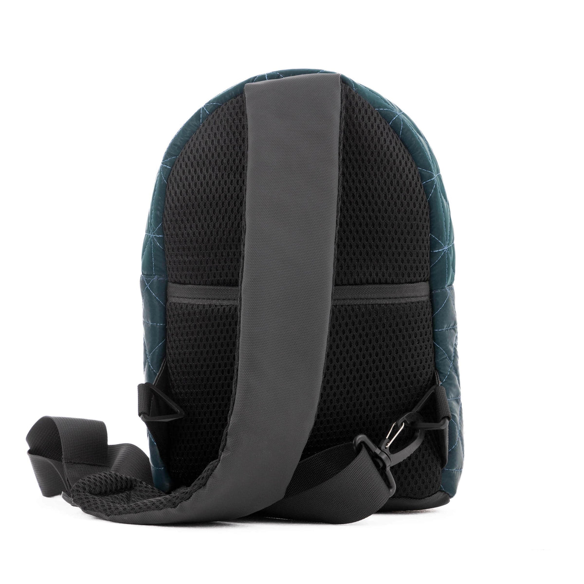 Travel Mate Crossbody Sling Backpack – Petrol by KM Signee – compact quilted crossbody bag, image 7 of 7