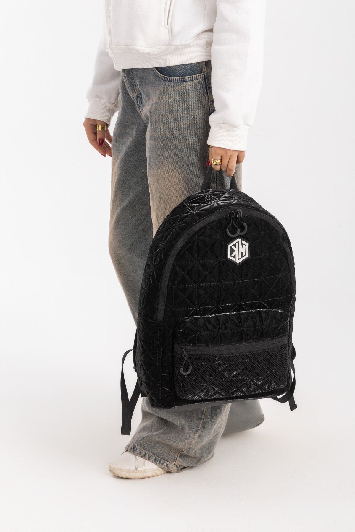 VoyagePorter Travel Backpack – Black by KM Signee – quilted lifestyle and travel backpack, image 7 of 15