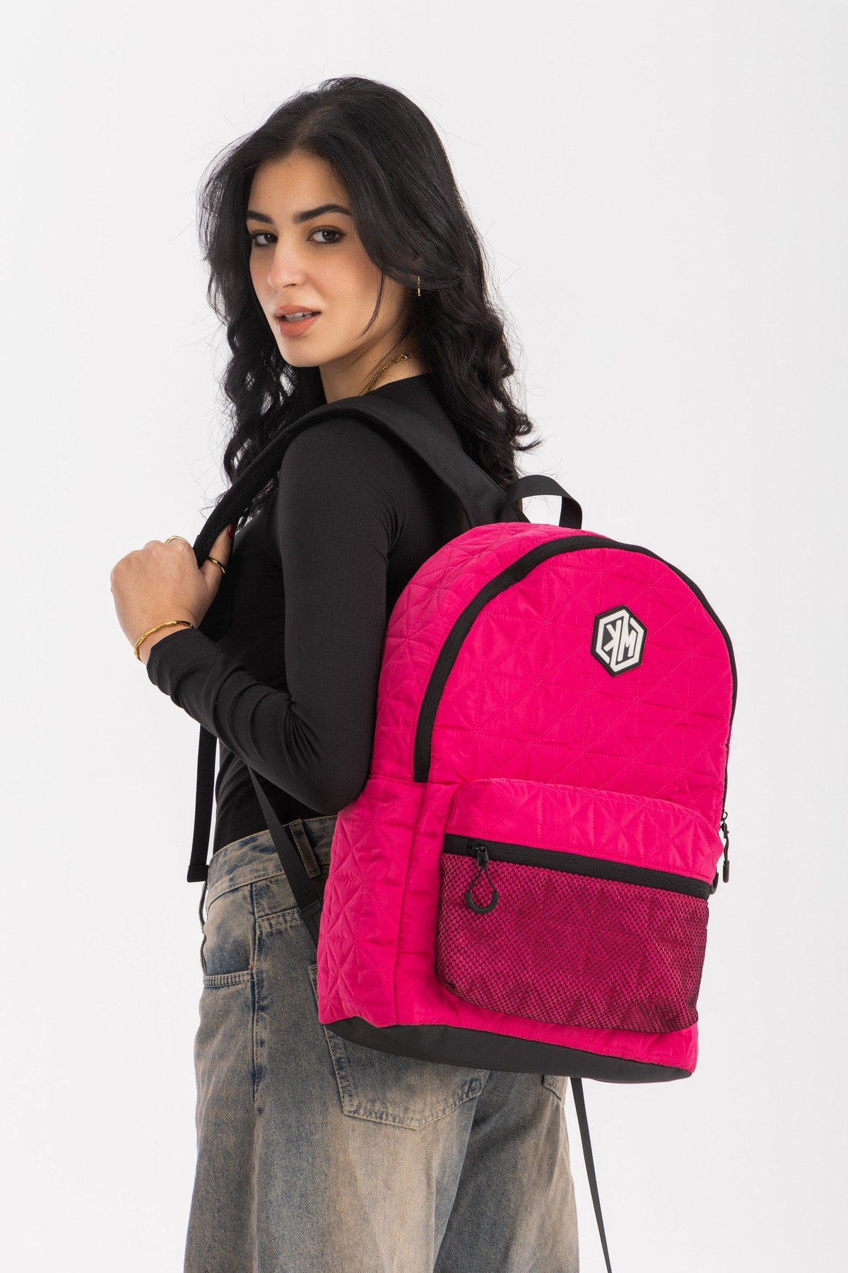 VoyagePorter Travel Backpack – Rosy Pink by KM Signee – quilted lifestyle and travel backpack, image 1 of 7
