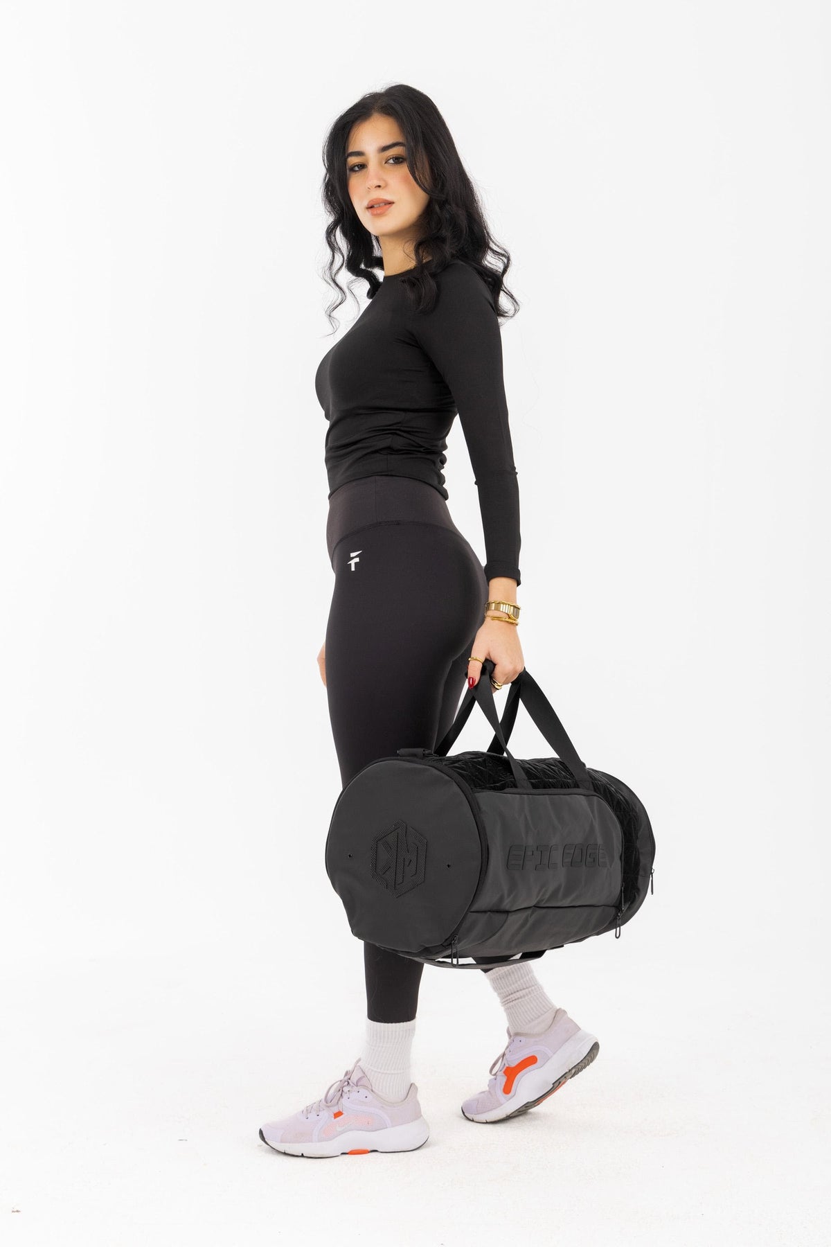 Metallic Black LuxePorter 3-in-1 Sport & Travel Bag by KM Signee – convertible backpack, duffle and shoulder bag, image 8 of 21