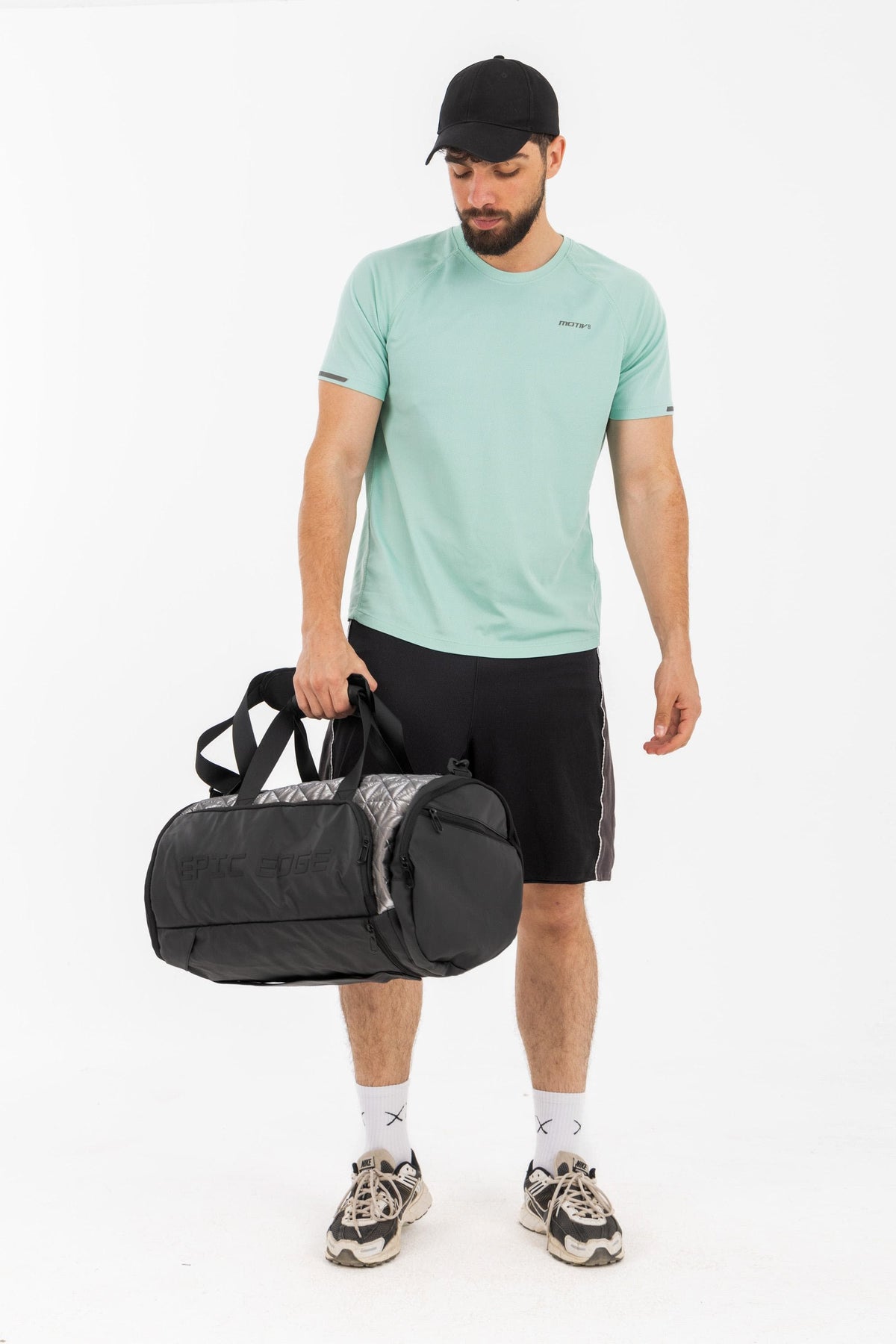 Metallic Grey LuxePorter 3-in-1 Sport & Travel Bag by KM Signee – convertible backpack, duffle and shoulder bag, image 16 of 16