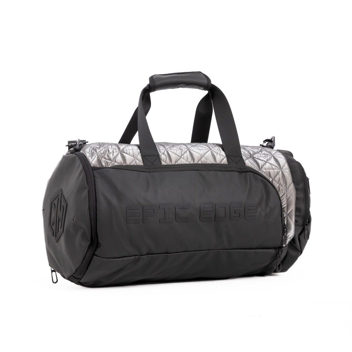Metallic Grey LuxePorter 3-in-1 Sport & Travel Bag by KM Signee – convertible backpack, duffle and shoulder bag, image 2 of 16