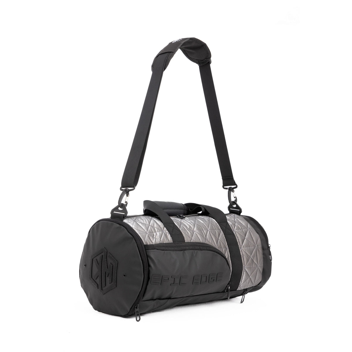 Metallic Grey LuxePorter 3-in-1 Sport & Travel Bag by KM Signee – convertible backpack, duffle and shoulder bag, image 10 of 16