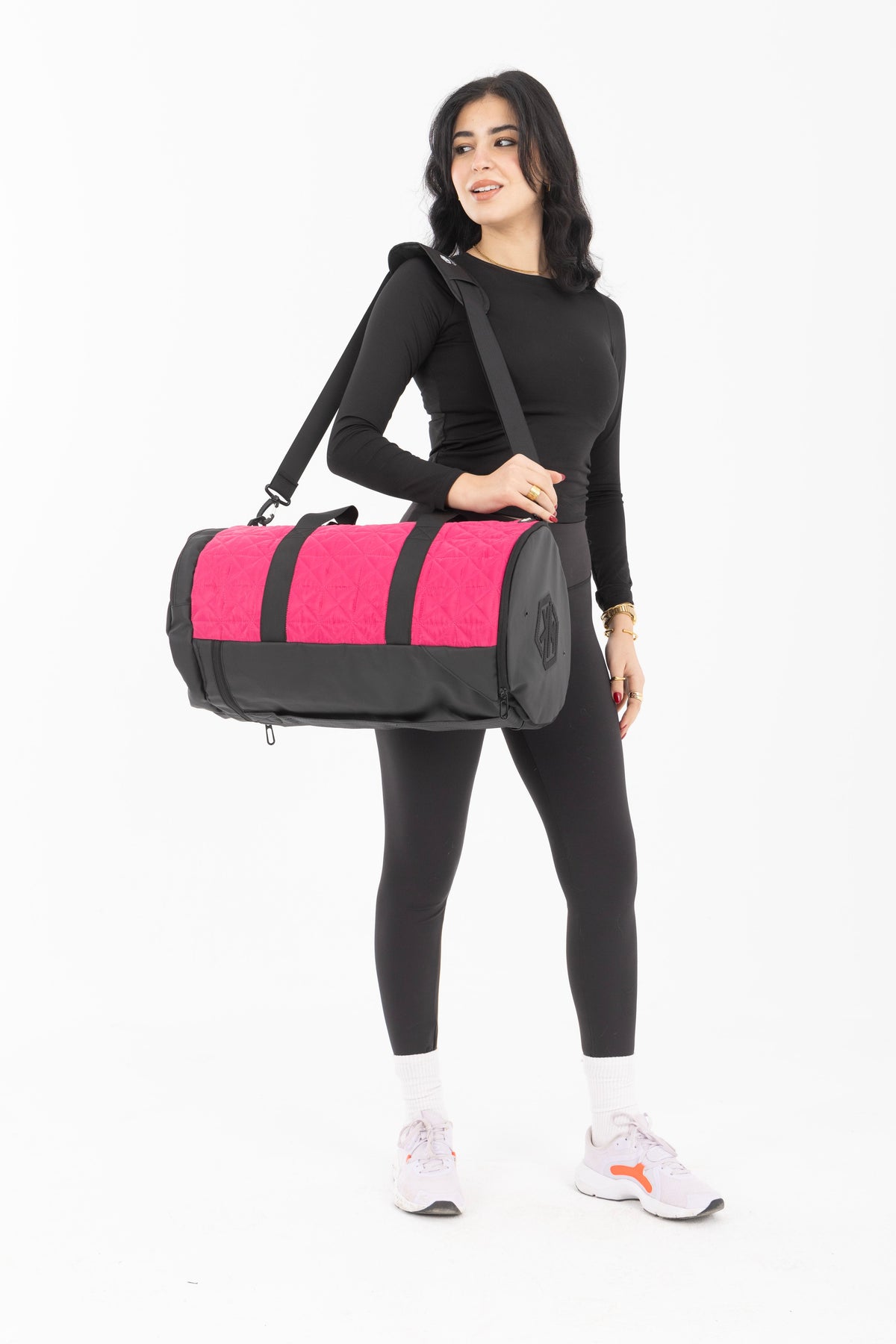 Pink LuxePorter 3-in-1 Sport & Travel Bag by KM Signee – convertible backpack, duffle and shoulder bag, image 9 of 17
