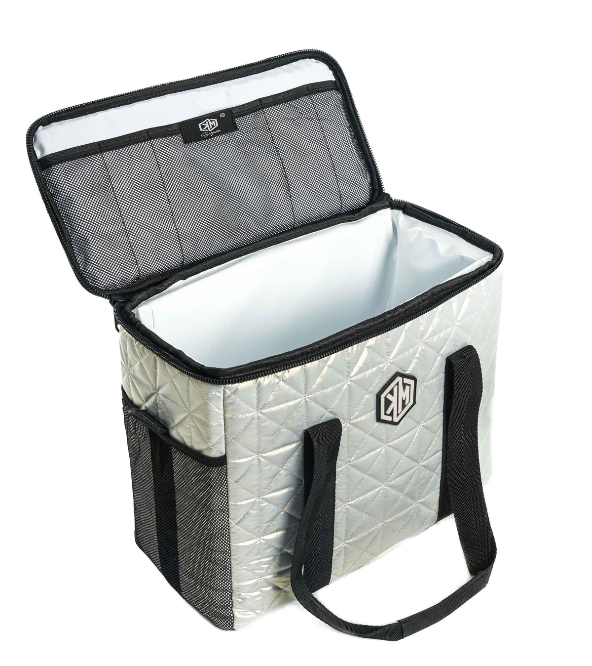 White Pearls Thermal Bag by KM Signee – insulated hot and cold lunch bag, image 1 of 9