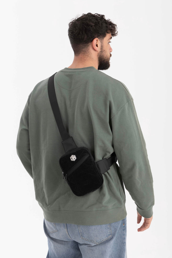 KM Signee Backpack Black Epic Edge Travel Mini Sling – Compact. Stylish. Everyday Essential.