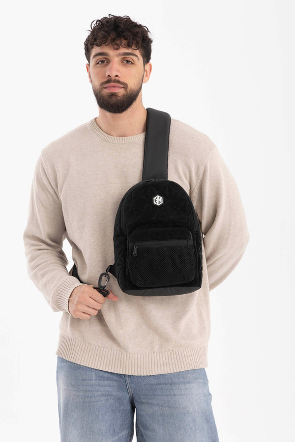 KM Signee Backpack Epic Edge Travel Mate (crossbody/sling backpack) - Black Metallic