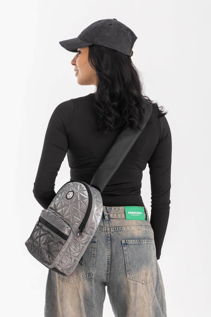 KM Signee Backpack Epic Edge Travel Mate (crossbody/sling backpack) - Metallic Grey