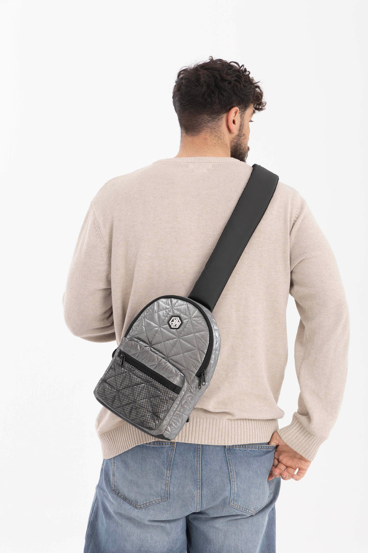 KM Signee Backpack Epic Edge Travel Mate (crossbody/sling backpack) - Metallic Grey