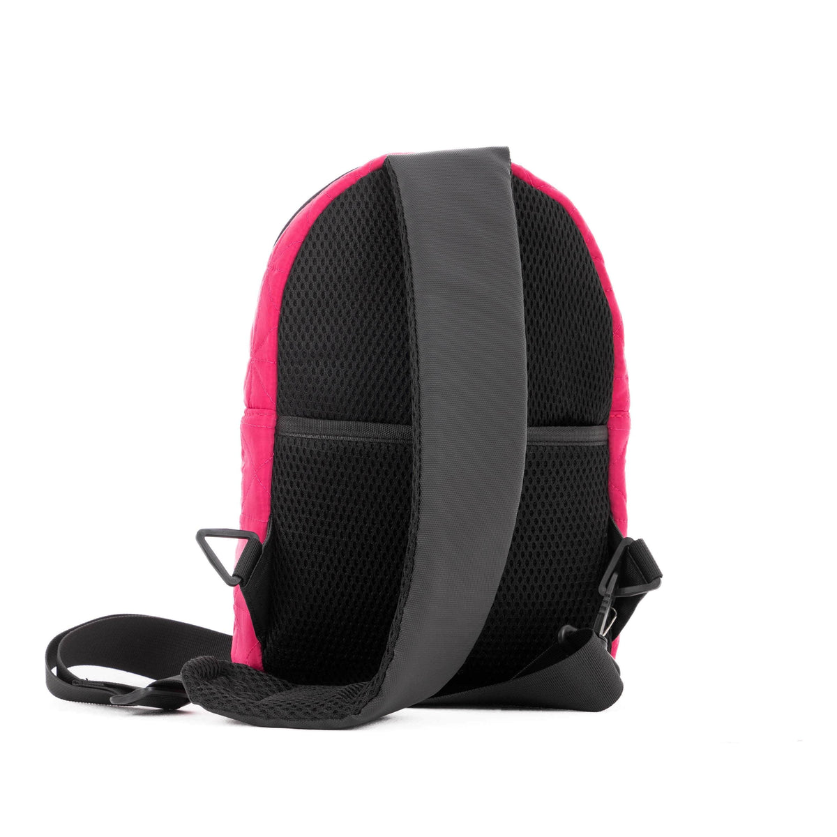 Travel Mate Crossbody Sling Backpack – Pink by KM Signee – compact quilted crossbody bag, image 7 of 7