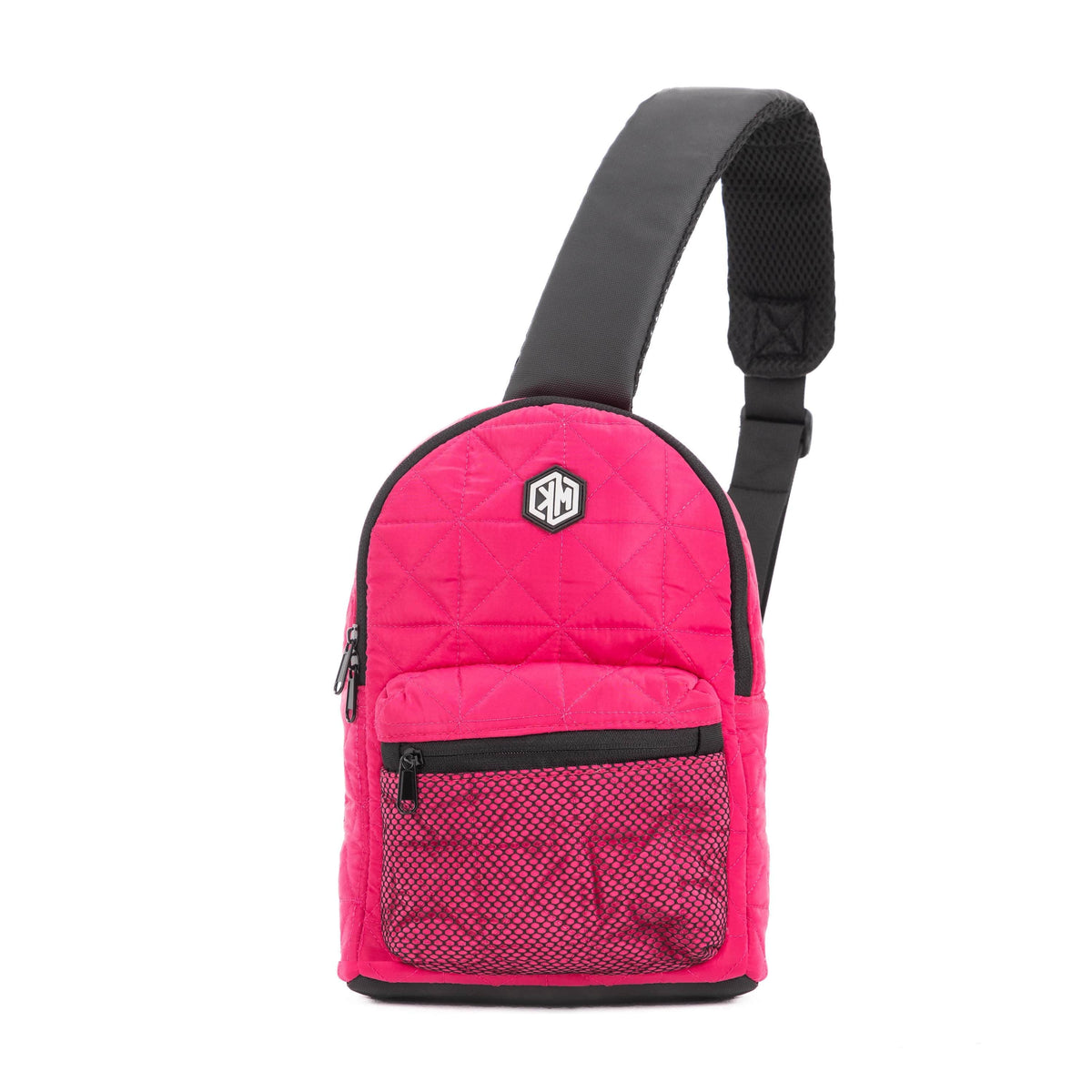 Travel Mate Crossbody Sling Backpack – Pink by KM Signee – compact quilted crossbody bag, image 3 of 7