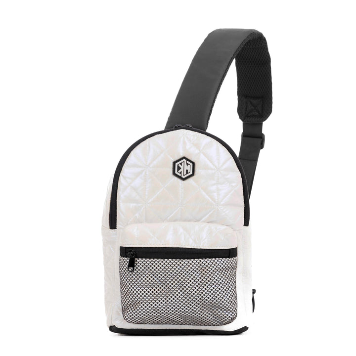KM Signee Backpack Epic Edge Travel Mate (crossbody/sling backpack) - White Pearls