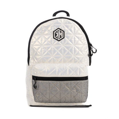 VoyagePorter Travel Backpack – White by KM Signee – quilted lifestyle and travel backpack, image 3 of 7