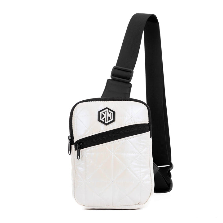 KM Signee Backpack White Pearls Epic Edge Travel Mini Sling – Compact. Stylish. Everyday Essential