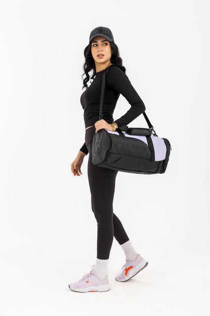 Lavender Lilac LuxePorter 3-in-1 Sport & Travel Bag by KM Signee – convertible backpack, duffle and shoulder bag, image 12 of 16