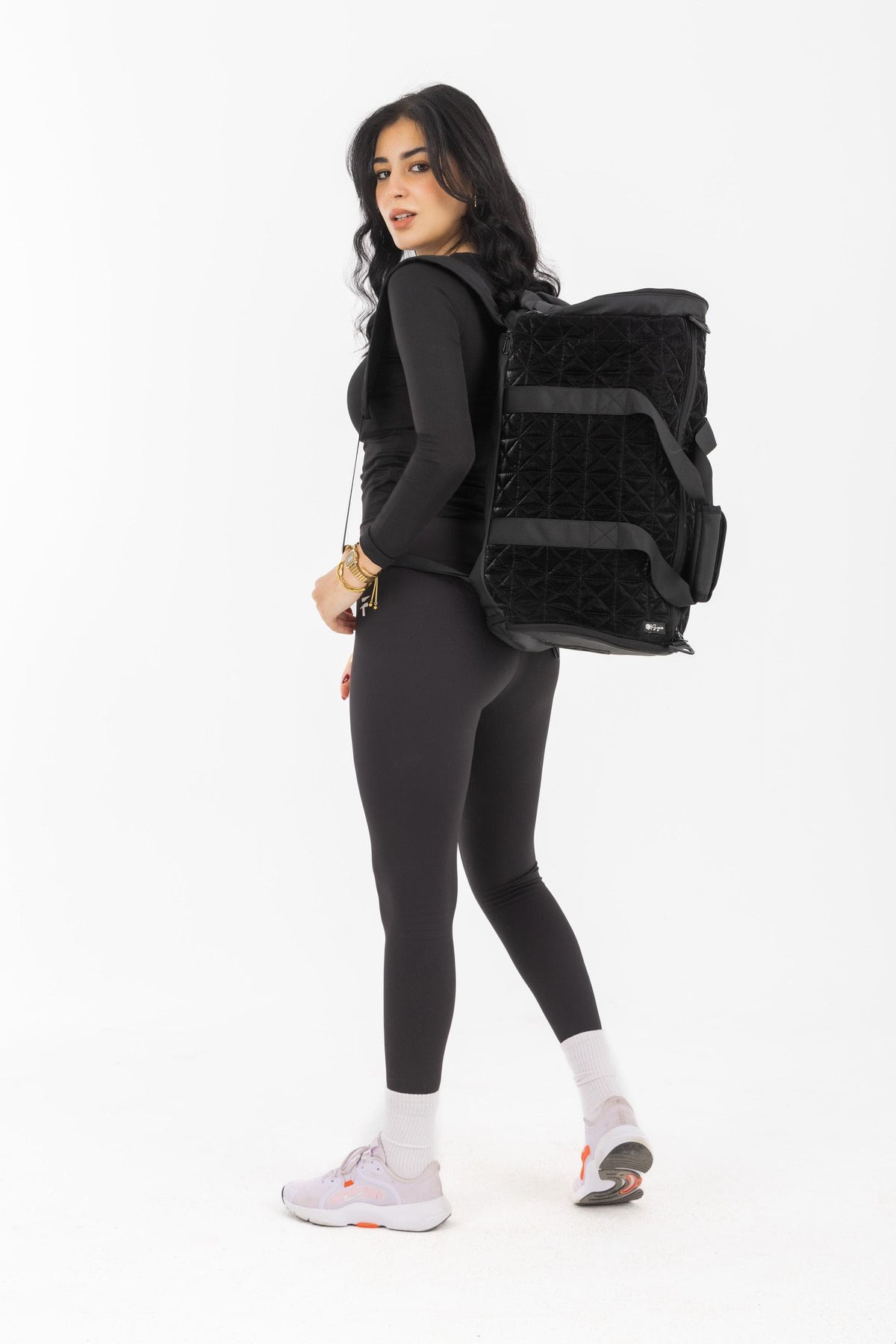 Metallic Black LuxePorter 3-in-1 Sport & Travel Bag by KM Signee – convertible backpack, duffle and shoulder bag, image 10 of 21
