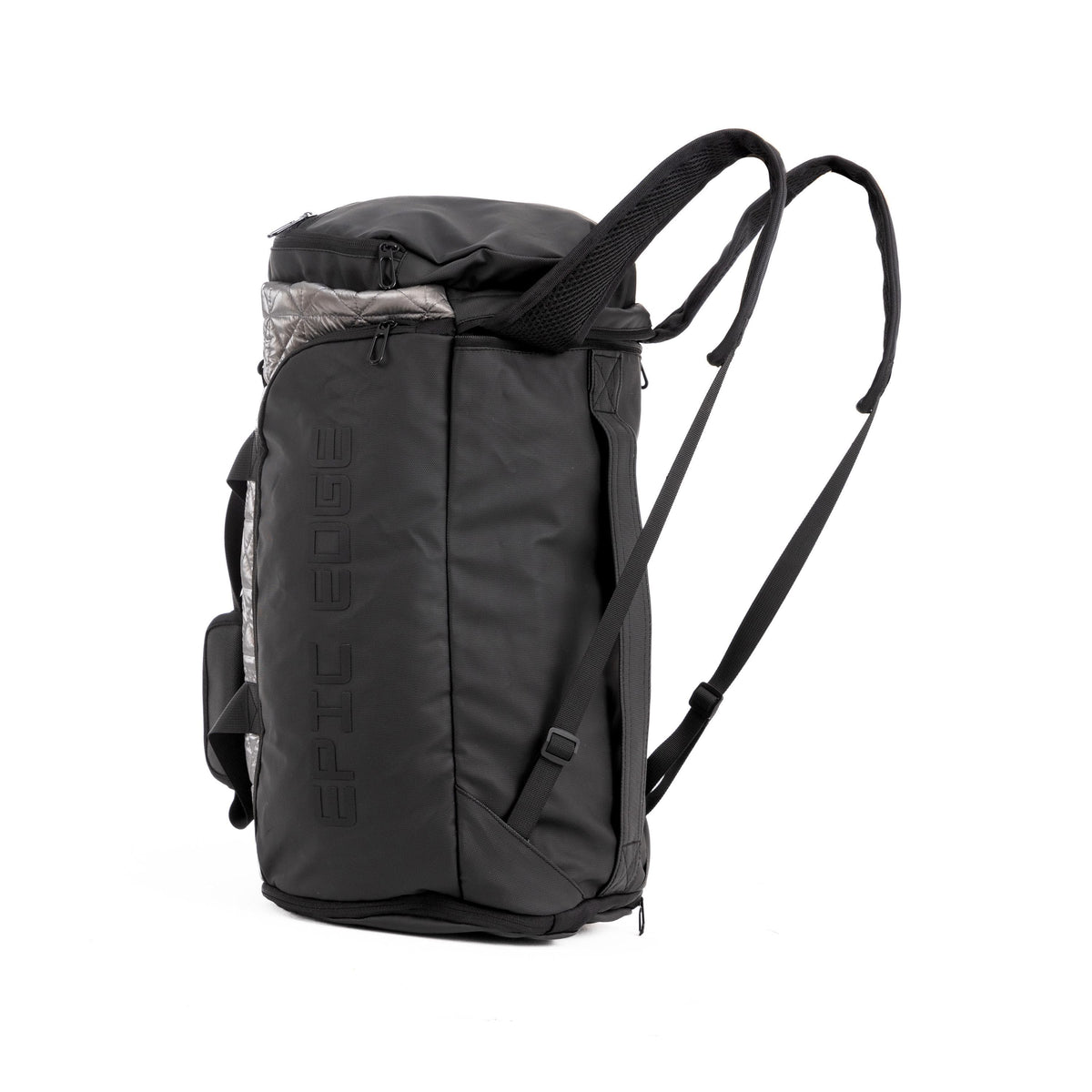 Metallic Grey LuxePorter 3-in-1 Sport & Travel Bag by KM Signee – convertible backpack, duffle and shoulder bag, image 4 of 16