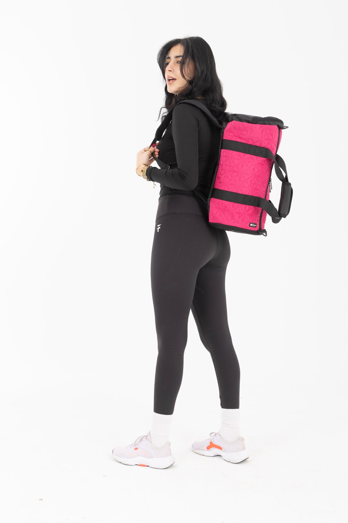 Pink LuxePorter 3-in-1 Sport & Travel Bag by KM Signee – convertible backpack, duffle and shoulder bag, image 15 of 17