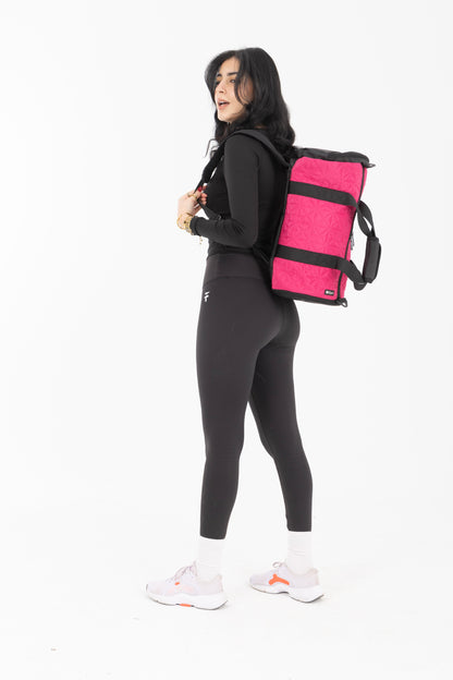 Pink LuxePorter 3-in-1 Sport & Travel Bag by KM Signee – convertible backpack, duffle and shoulder bag, image 15 of 17