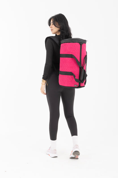 Pink LuxePorter 3-in-1 Sport & Travel Bag by KM Signee – convertible backpack, duffle and shoulder bag, image 11 of 17