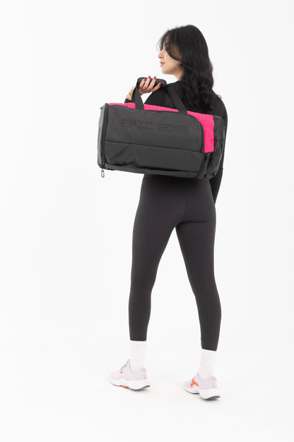 Pink LuxePorter 3-in-1 Sport & Travel Bag by KM Signee – convertible backpack, duffle and shoulder bag, image 10 of 17
