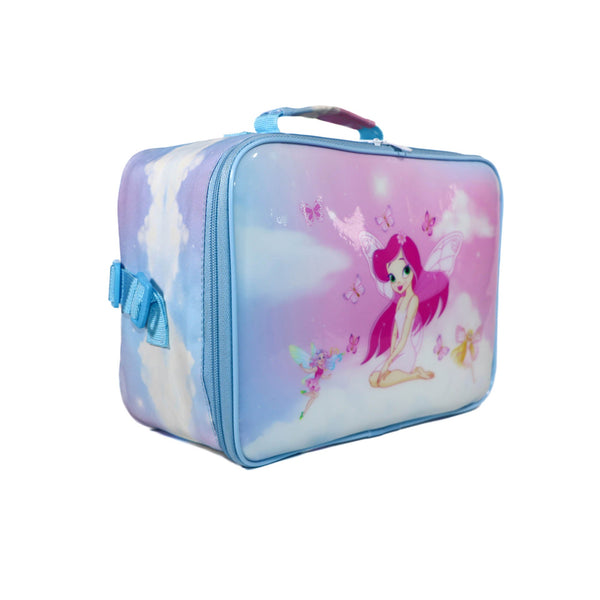 KM Signee Lunch bag Fairy Princess Lunch Bag & Pencil Case Set for Kids, 7 Liter