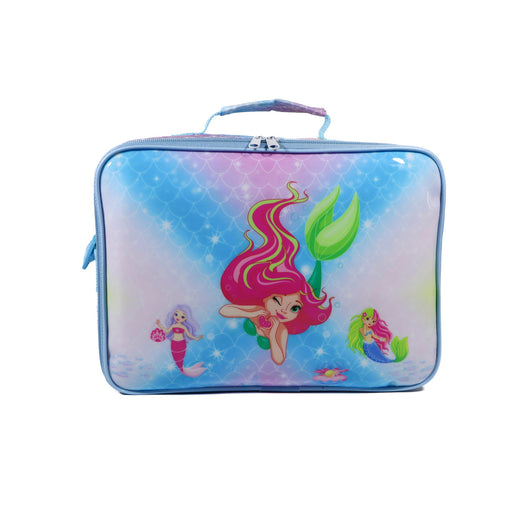 KM Signee Lunch bag Mermaid princess Lunch Bag & Pencil Case Set for Kids, 7 Liter