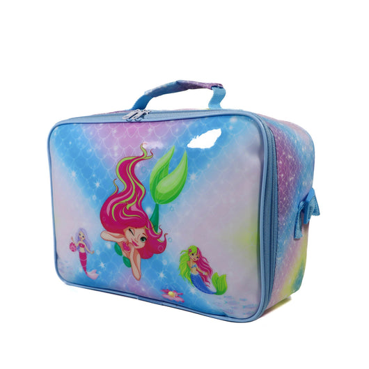 KM Signee Lunch bag Mermaid princess Lunch Bag & Pencil Case Set for Kids, 7 Liter