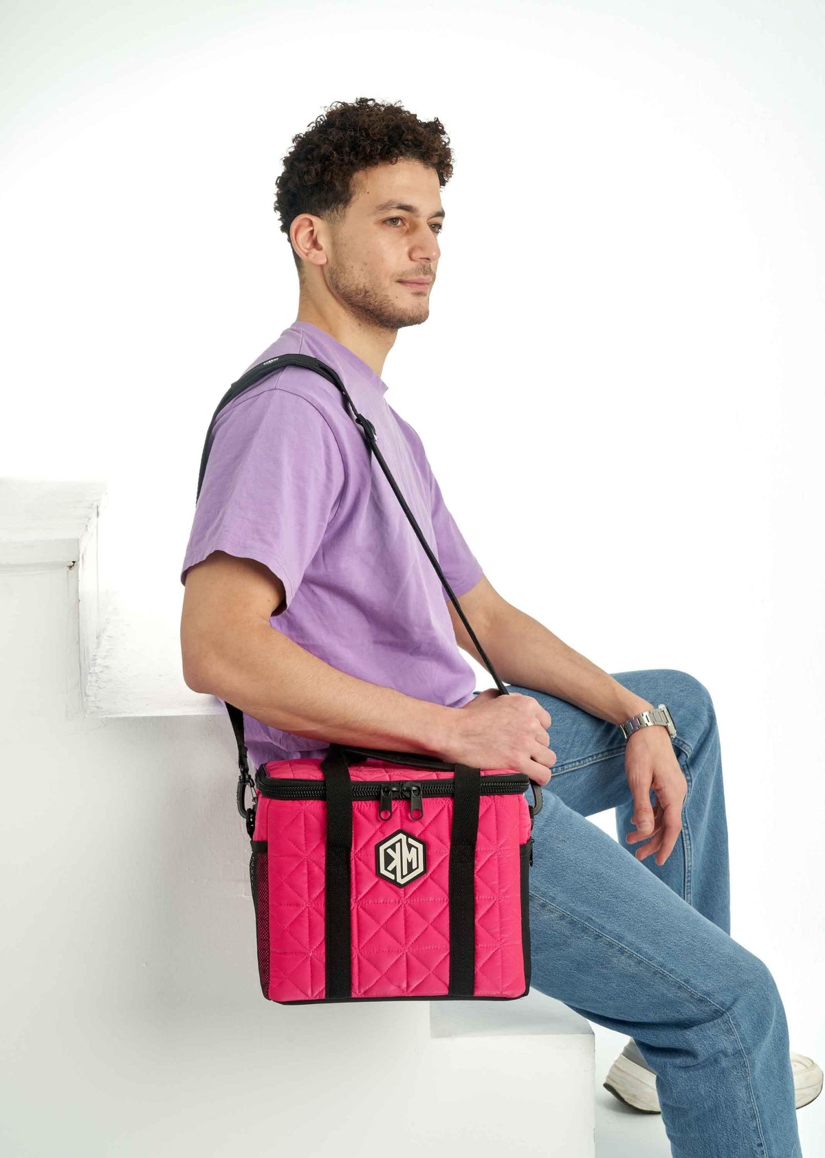 Rosy Pink Thermal Bag by KM Signee – insulated hot and cold lunch bag, image 5 of 10