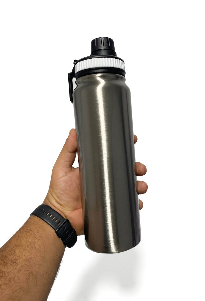 KM Signee Water Bottle Silver 800ml Sport Hydrate Double Wall Insulated Vacuum Flask 304 Stainless Steel inner